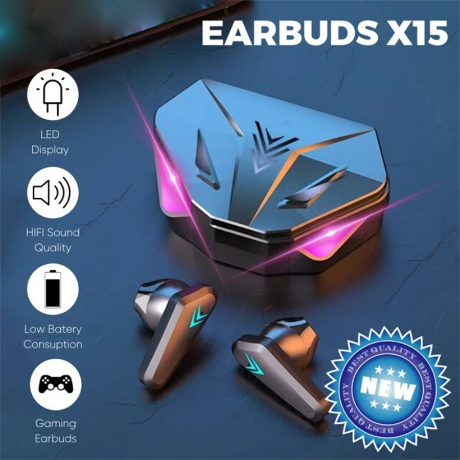 Esports Gaming Gear - X15 TWS 무선 이어폰 블루투스 헤드폰,