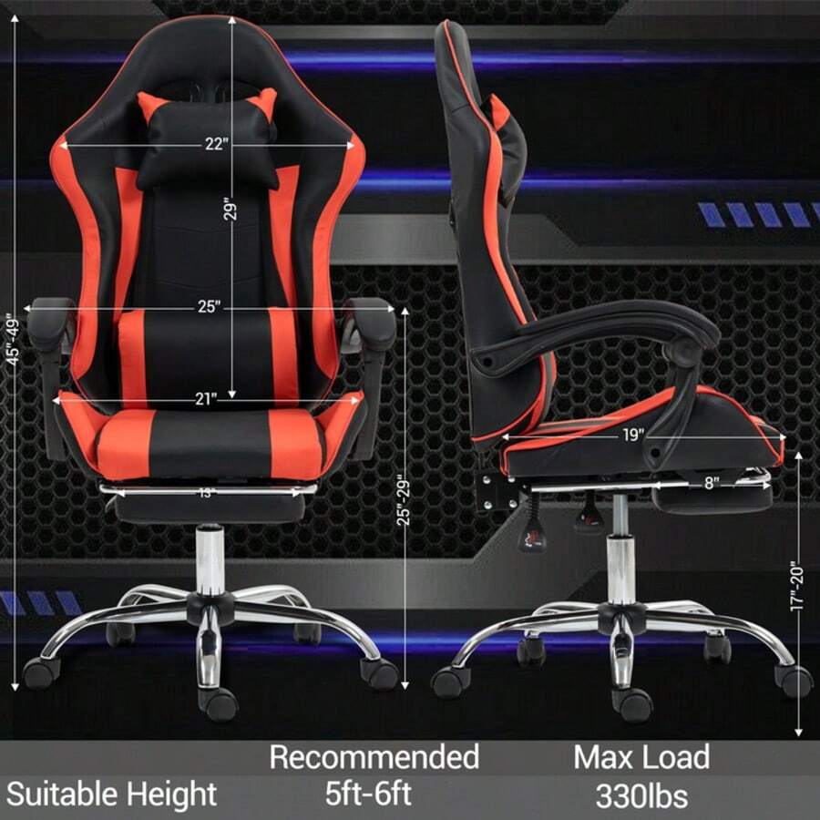 마사지 기능이 있는 허리 지지대가 장착된 게이밍 의자  - Video Gaming & Esports Usd Acc 리뷰 및 가격