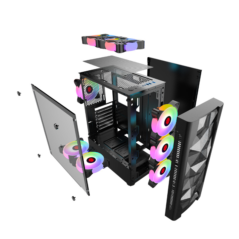 게이밍 PC 케이스, 강화 유리 측면 패널, 데스크톱  - Esports Gaming Pc Build 리뷰 및 가격