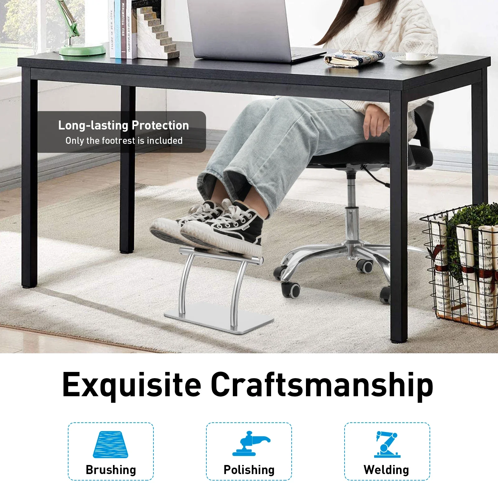 직장 책상 아래용 스테인리스 스틸 발 받침대, 이발소  - Footrest Under Desk 리뷰 및 가격